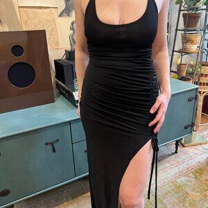 I. Am. Gia. Black Ruched Halter Dress